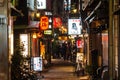 OSAKA , JAPAN - January 30, 2019 : Minami Namba and Shinsaibashi . Tourists and many shop , restaurant with japanese lantern at