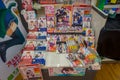 OSAKA, JAPAN - JULY 18, 2017: Assorted comic magazines at comic store located in Osaka, Japan