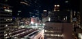 Osaka, Japan in July 2019. Nighttime view of the city of Osaka