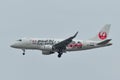 Airplane landing at Osaka Itami Airport Royalty Free Stock Photo