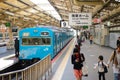 Osaka, Japan - March 27, 2015 : JR Train on arrival platform at Tennoji Station