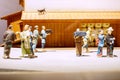 Miniature models and toys in activities and daily life of 1800`s ancient Japanese people on urban Royalty Free Stock Photo