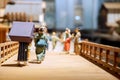 Miniature models and toys in activities and daily life of 1800`s ancient Japanese people on urban Royalty Free Stock Photo