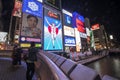 The Glico Man advertising billboard and other advertisemant in Dontonbori, Osaka Royalty Free Stock Photo