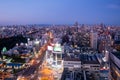 Osaka, Japan - november 09, 2019: Highrise cityscape crowded skyscrapers offices apartments Osaka Japan Royalty Free Stock Photo