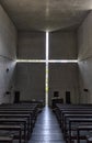 OSAKA, JAPAN - NOVEMBER 11, 2019: Interior of Church of the light - Ibaraki Kasugaoka Church. Designed by Tadao Ando Royalty Free Stock Photo