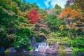 Japanese garden of Expo`70 commemorative park. Royalty Free Stock Photo