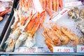 Osaka, Japan - November 19, 2017 :Many fresh seafood at Kuromon