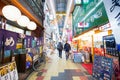 Osaka, Japan - November 20, 2017 :Shinsekai street with restaurant and retail stores. It is located in the Shinsekai district