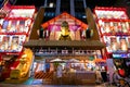 Osaka, Japan - November 20, 2017 :Shinsekai street with restaurant and retail stores. It is located in the Shinsekai district