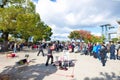 Osaka, Japan - November 17, 2017: Tourist visiting Osaka Castle