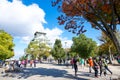 Osaka, Japan - November 17, 2017: Tourist visiting Osaka Castle