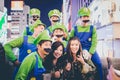 OSAKA,JAPAN - OCTOBER 31 2015 : Dotonbori shopping street in Osaka crowded with people wearing Halloween costumes and makeup, on