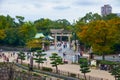 The entrance to the territory of Hokoku Shrine in the Osaka Castle. Osaka. Japan Royalty Free Stock Photo