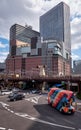 The modern high-rise buildings and road junctions surroundings the Osaka station. Japan Royalty Free Stock Photo