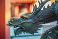 Osaka, Japan - October 24 2014: Sacred bronze dragon sculpture s Royalty Free Stock Photo