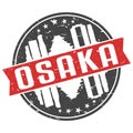 Osaka Japan Round Travel Stamp Icon Skyline City Design. Seal Badge Illustration Vector Clip Art. Royalty Free Stock Photo