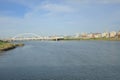 an Osaka, Japan skyline on the Yodogawa River Royalty Free Stock Photo