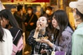 Osaka, Japan 20th October 2023: Takoyaki Restaurant in Dontonbori district with tourists Royalty Free Stock Photo