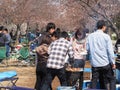 Osaka people enjoying Cherry blossoms festival in park Royalty Free Stock Photo
