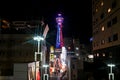 Osaka Shinsekai Tsutenkaku Tower at Night Royalty Free Stock Photo