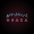 Osaka skyline neon style