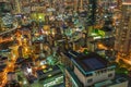 Osaka skyline nightscape Royalty Free Stock Photo