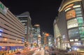 Osaka downtown skyscrapers night cityscape Japan