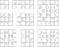 Different white puzzles, separate pieces Royalty Free Stock Photo