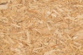 OSB Wooden panel texture. Pressed yellow orange brown wood shavings background