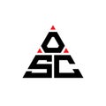 OSD triangle letter logo design with triangle shape. OSD triangle logo design monogram. OSD triangle vector logo template with red Royalty Free Stock Photo