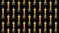 Oscar award cover pattern. Golden prize on black