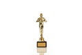 Oscar award or Hollywood golden trophy isolated. The concept of success and victory. Royalty Free Stock Photo