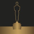 Oscar figurine, golden award, vector