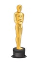 Oscar figurine, golden award, vector