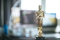 Oscar and film concept: Close up of Oscar trophy