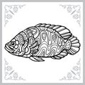 oscar fish mandala arts. isolated on white background