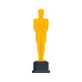 Oscar statue icon, flat style Royalty Free Stock Photo