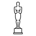 Oscar statue icon, outline style