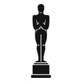 Oscar statue icon, simple style