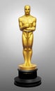 Oscar statue illustration on gray background