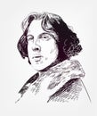 Oscar Wilde famous vector sketch portrait Royalty Free Stock Photo