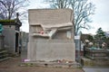Oscar Wilde grave in Pere Lachaise graveyard in Paris France