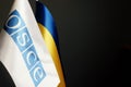 OSCE and Ukrainian flags