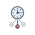 Color illustration icon for Oscillate, clock and dangle