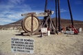 oscillating pump for pumping and transporting oil, the symbol of the oil industry old wooden year 1915 santa cruz argentina -