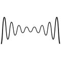 Oscillating waveform signal with dynamic amplitude modulation wave signal Royalty Free Stock Photo