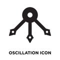 Oscillation icon vector isolated on white background, logo concept of Oscillation sign on transparent background, black filled