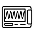 Oscillograph equipment icon, outline style Royalty Free Stock Photo
