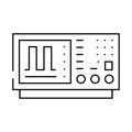 oscilloscope analysis electronics line icon vector illustration